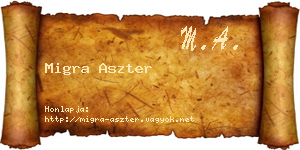 Migra Aszter névjegykártya